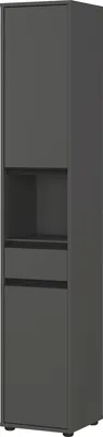 Produktbild von Hochschrank >GW-LEMONT< Türen und Schublade mit Dämpfung, Graphit - 33x181x34cm (BxHxT)