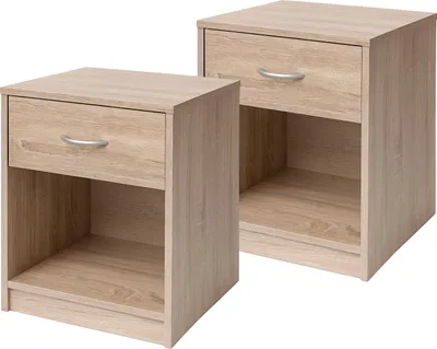 Two identical nightstands are shown side-by-side against a white background.