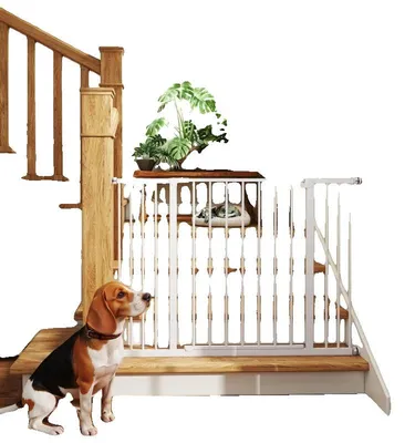 Obrázek produktu pro Bezpečnostní brána pro domácí zvířata, odolná kovová konstrukce, rozměry 76-107 cm, otevírání jednou rukou, rozšiřitelný design, neokousatelná bezpečnost