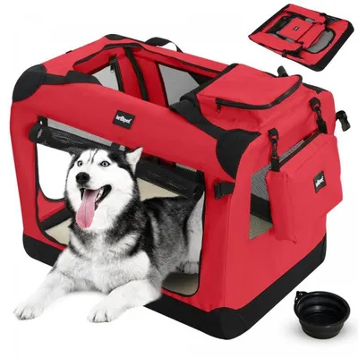 Obrázek produktu pro Leopet Přepravní box pro psy XXL, 91 x 63 x 63 cm, červený