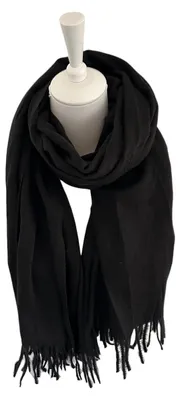Produktbild von Winter Damen Fransenschal » XL Damenschal » weiches Cashmera » Winterschal 180x68cm: Schwarz Farbe: Schwarz