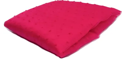 Immagine prodotto di Tessuto organza con pois ricamati, lampone, 50 x 150 cm