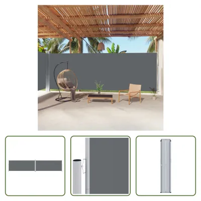 Zdjęcie produktu dla The Living Store Wysuwana markiza boczna antracyt 220x1000 cm