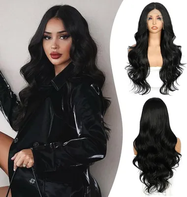 Produktbild von Lace Front Perücke 26 Zoll, 13x4, schwarz, Kunsthaar, für Party