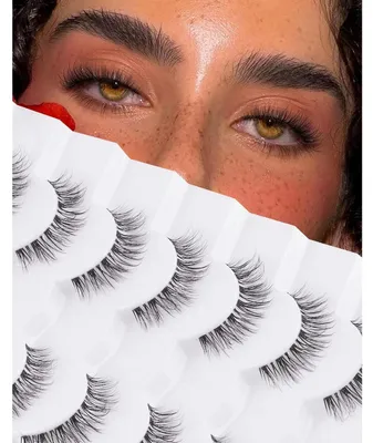 Image de Cils artificiels, 7 paires, 5-12 mm, noirs, style "wispy", aspect naturel
