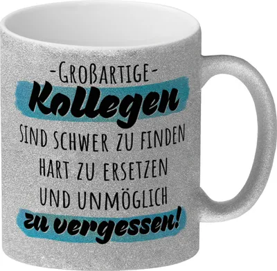 Produktbild von Großartige Kollegen sind schwer zu finden Glitzer-Kaffeebecher