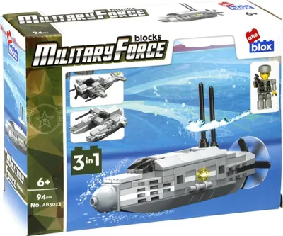 Zdjęcie produktu dla Klocki Militaria 3w1 94-106el Alleblox - Łódź podwodna 94el