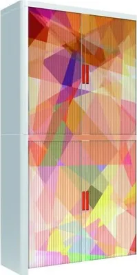 Produktbild von Rollladenschrank easyoffice BxTxH 86x37,5x204cm Motiv geometrisch 2.