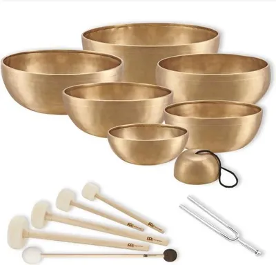 Produktbild von Meinl Sonic Energy Chakra Klangschalen Set SBSETCHA mit Stimmgabel