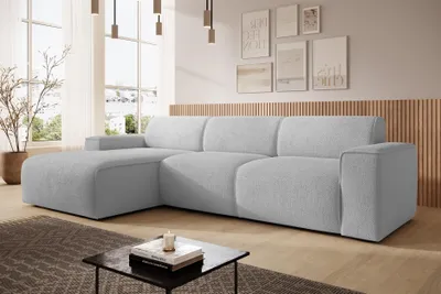 Produktbild von AX LIVING Couch Sofa L Form Didim mini Hellgrau 310 cm breit, stilvoll L