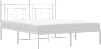 Obrázek produktu pro Postel s čelem kovová bílá 160x200 cm