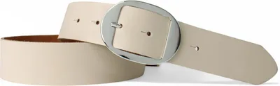 Produktbild von Ledergürtel Damen Echtleder 3,8 cm, ovale Schnalle silber glänzend, FRONHOFER