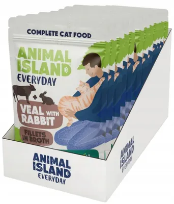 Zdjęcie produktu dla Mokra karma dla kota ANIMAL ISLAND cielęcina z królikiem 12x85g