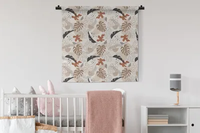 Produktbild von MuchoWow® Wandteppich Wandbehang Sommer - Blätter - Abstrakt 90x90 cm Tapisserie Dekoration Wandtuch - Wandaufhänger