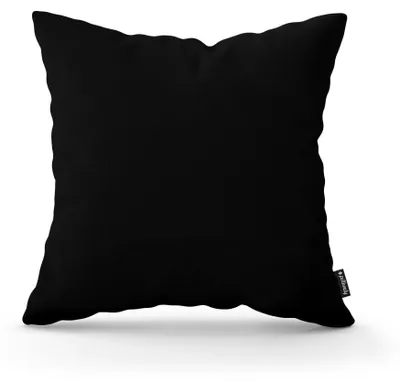Imagen del producto de Cojín decorativo liso Negro profundo 45 × 45 cm