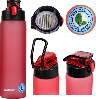 Produktbild von Casno Tennessee Trinkflasche 750 ml, Wasserflasche BPA-Frei, Tritan, gym flasche, Sportflasche für Fahrrad, Outdoor, Fitness, Leicht, Rot.