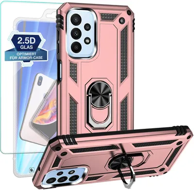 Produktbild von Armor Outdoor Hülle mit 9H Displayglas Displayschutz für Samsung Galaxy A23 5G – Farbe: Rosegold