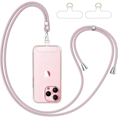 Immagine prodotto di Fascetta universale con 2 supporti, regolabile e removibile, color rosa oro e trasparente