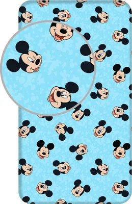 Zdjęcie produktu dla Disney Mickey Mouse prześcieradło Faces - pojedyncze - 90 x 200 cm - bawełna