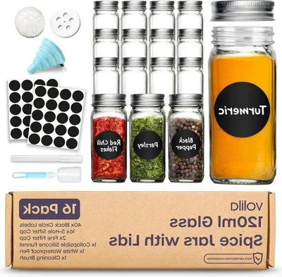 Image de Pot à épices en verre 120 ml, carré