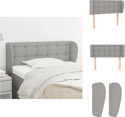 Produktbild von vidaXL Kopfteil mit Ohren Hellgrau 103x23x78/88 cm Stoff -  Kopf- & Fußenden