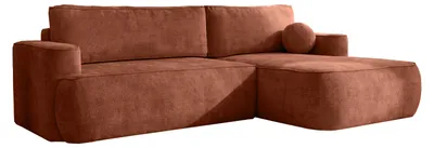 Produktbild von Ecksofa Moon, für das Wohnzimmer, mit Schlaffunktion, Flow, rechts, ziegelrot (09)