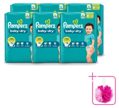 Obrázek produktu pro 6 kusů plen Pampers Baby-Dry, velikost 6 - výhodný balení