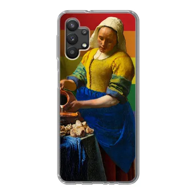 Produktbild von MuchoWow® Handyhülle Schutzhülle Hülle für Samsung Galaxy A32 5G Milchmädchen - Stolz - Vermeer Silikon Softcase Handy Hülle - Softcase