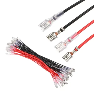 Gabelklemmen-Set, 30 Stück, 4,8 mm, 20 cm Kabel, weiblich