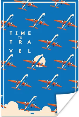 Produktbild von MuchoWow® Poster Flugzeuge - Muster - Zitate 40x60 cm - Plakate für die Wand - Poster Babyzimmer
