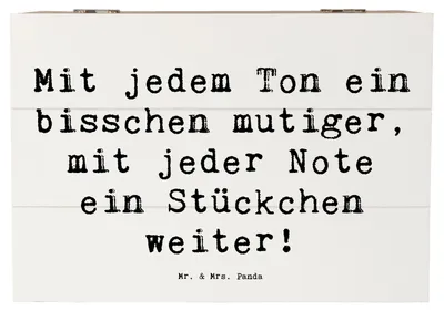 Produktbild von Mr. & Mrs. Panda Geschenkbox Spruch Ein neues Musikinstrument lernen 22 x 15 cm - Weiß - Geschenk, schatztruhe, Freude, Vertrauem, Trost, Mut, Zuversicht, Talente, Box