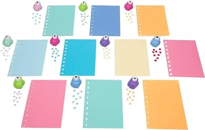 Set von 10 Papierlocherpatronen für Scrapbooking, DIY-Projekte und Grußkarten, verschiedene Designs