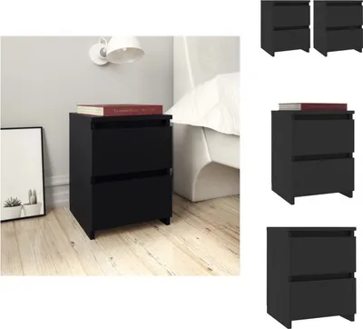 Zdjęcie produktu dla vidaXL Stoliki nocne 2 szt. czarne 30×30×40 cm materiał drewnopochodny - Stoliki nocne