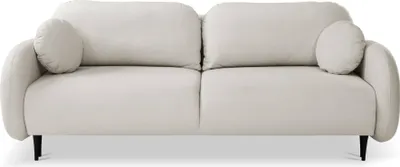 Produktbild von Sofa AGIO mit Schlaffunktion, Schlafsofa, Wohnzimmersofa, Couch, Soffa, Bettsofa, Plüsch-Stoff – Beige CASTEL 03
