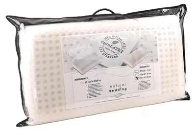 Immagine prodotto di Cuscino in lattice naturale al 100% - Ergonomico - Traspirante - Ipoallergenico - Resistente - Altezza 5 cm - Cuscino per il sonno
