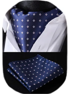 Productafbeelding van Set van herenaccessoires: bloemenprint, paisley-motief, sjaal, das, zakdoek, blauw, one size, Z01