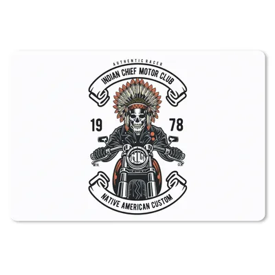 Produktbild von MuchoWow® Schreibtischunterlage Skelett - Motor - Indianerzeichen - Vintage 60x40 cm - XXL Mauspad - Großes Mauspad