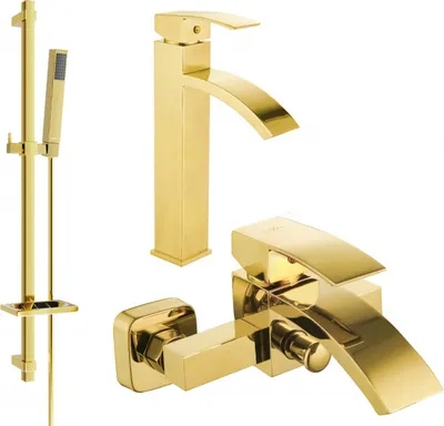 Produktbild von Mexen Libra DQ77 Badewannenset, Gold - 745113DQ77-50