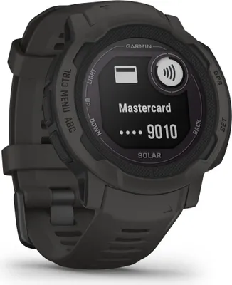 Produktbild von Garmin Smartwatch Instinct 2 Solar, schiefergrau, Silikon, 45 x 45 x 14,5 mm, Multisport, Android/iOS, Corning Gorilla Glass, Garmin Pay