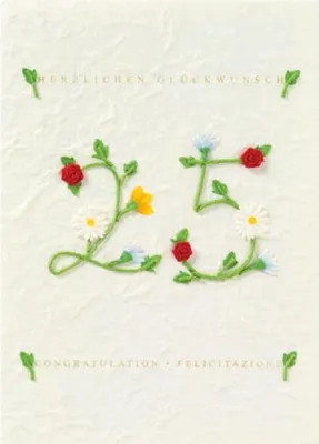Produktbild von Jubiläumskarte "25 - Herzlichen Glückwunsch" grün