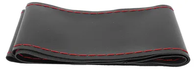 Image de Housse de volant universelle avec protège-fil pour volant d'un diamètre extérieur de 37,38 cm (noir, fil rouge)