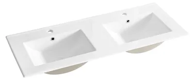 Obrázek produktu pro Keramické dvojité umyvadlo Koupelnová keramika Umyvadlo nahoře 121cm