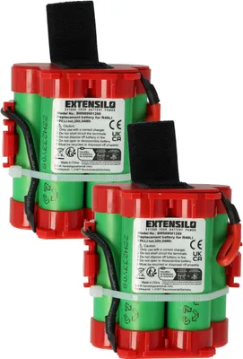 Produktbild von EXTENSILO 2x Akku kompatibel mit Husqvarna Automower 308 2014, 308 2013, 305 2012, 305 2014, 305 2013, 308, 305 2015 Rasenmäher (3000mAh 18V Li-Ion)