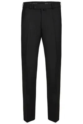 Produktbild von aubi Perfect Fit Herren Businesshose Anzughose Flat Front Modell 29 schwarz Größe 59