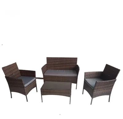 Obrázek produktu pro MURCIA technorattan zahradní nábytek, ratanový nábytek, 4místný set hnědý, na zahradu, balkon