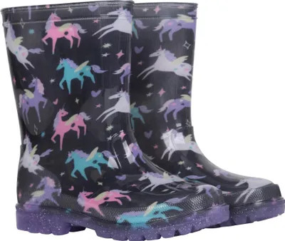 Produktbild von Mountain Warehouse - Kinder Gummistiefel "Splash", Einhorn und Regenbogen MW2220 (25,5 EU) (Schwarz)