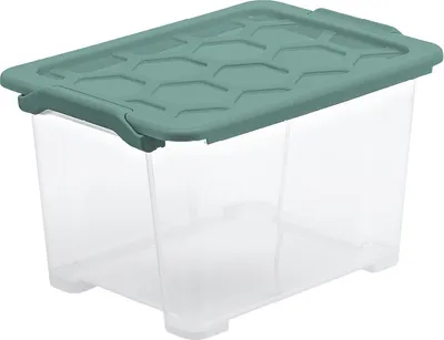 Produktbild von Box mit Deckel 15 l EVO SAFE KEEPING, Farbe:Transparent / Mistletoe grün