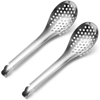 Productafbeelding van Olijvenlepel - Schuimspaan - Keukengerei - RVS - 2 stuks