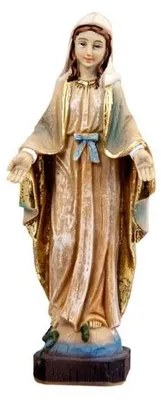 Madonnenfigur aus Harz, handbemalt, 12 cm