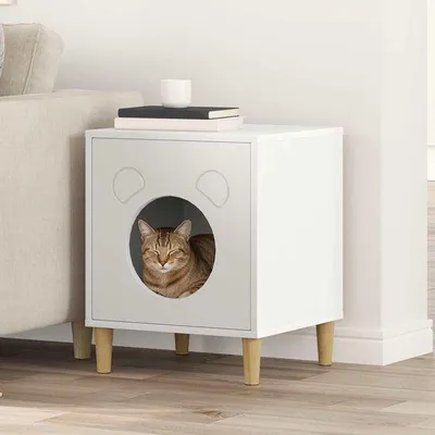 Productafbeelding van Kattenhuis - Hondenhok Katten - Huisdier Ontspanning - Technisch Hout - 425 x 40 x 53 cm - Wit